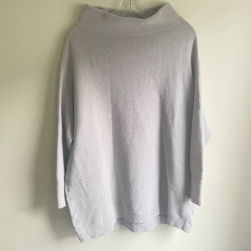Free People Size S Gray Ottoman Slouch Oversized Tunic Sweater